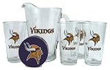 Minnesota Vikings Pint Glasses and Beer Pitcher Set | Minnesota Vikings Gift Set