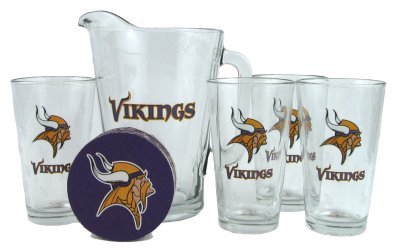 Minnesota Vikings Pint Glasses and Beer Pitcher Set | Minnesota Vikings Gift Set