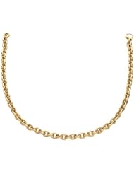 BRI Jewelry 14K Yellow Gold 7.5" Shiny Oval Cable Chain Link with Pear Shape Clasp.