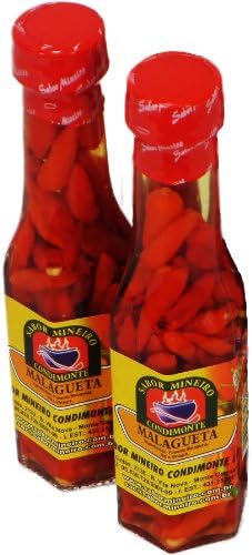 Sabor Mineiro Condimonte - Malagueta Pepper - 2.8 oz (Drained 1.05 oz) (PACK OF 02) | Pimenta Malagueta - 80g (Drenado 30g)