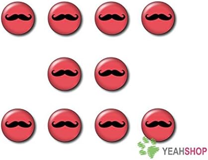 12mm Handmade Glass Round Domed Cabochons - Moustache - 10PCS (R12-1-23)