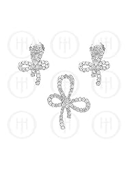 Sterling Silver -Micro Pave Bow Earrings Pendant Set (PS-1026-S)