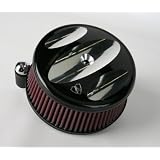 Arlen Ness Billet Sucker Air Cleaner Assembly - Stage I - Scalloped Black Raw 18-836 by Arlen Ness