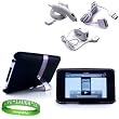 Apple iPod Touch 8GB 32GB 64GB 3rd Generation iTouch Hard Case Cover Sleeve with Metal Built In Kick Stand **BLACK** + Ipod ITouch Car Charger + Ipod ITouch Wall Charger + Ipod ITouch Data Sync Cable + Live * Laugh * Love Writs Band!!!