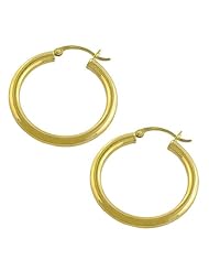 14 Karat Yellow Gold 31 mm Tubing Hoop Earrings