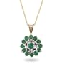 10k Yellow Gold Emerald and Diamond Pendant (.025 cttw, I-J Color, I3 Clarity)