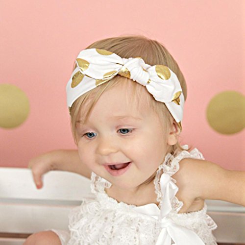 DZT1968® Baby Girl Wide Round Dot Rabbit Ear Headband Head Wrap Hair Band Turban Headwear