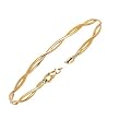 14K Yellow Gold Braided Omega Bracelet - 7 inches