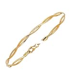 14K Yellow Gold Braided Omega Bracelet - 7 inches