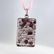 Handmade Murano Glass Pendant - Lisa Rectangle S Pink/ Silver Style 2 Handmade Murano Glass Pendant - Lisa Rectangle S Pink/ Silver Style 2