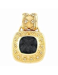 18K Yellow Gold Antique Square Cut Onyx and Diamond Pendant -- LIFETIME WARRANTY