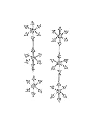 14k White Gold 0.64 Ctw Snowflake Diamond Earrings