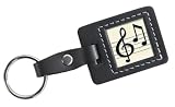 Music Notes Leather Keychain