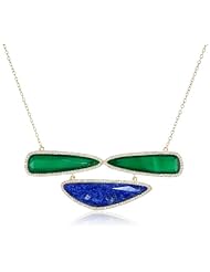 Marcia Moran "Mix" Gold Plated Three Stone Cubic-Zirconia Bib Necklace, 18"