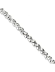 Genuine .925 Sterling Silver Diamond Bracelet 16.3 Grams . 100% Satisfaction Guaranteed.