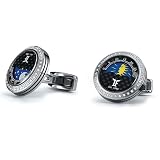 TF Est. 1968 Moonphase Polished Steel and Diamond Cufflinks