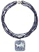 14k White Gold 5-Strand Iolite Roundel Necklace w/ Blue Agate Cameo, 16