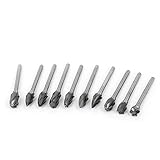 uxcell　ヤスリセット　ロータリーファイル　カッター　研削　3mmシャンク径　10本入り