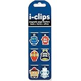Robots i-Clips Magnetic Page Markers (Set of 6 Magnetic Bookmarks)