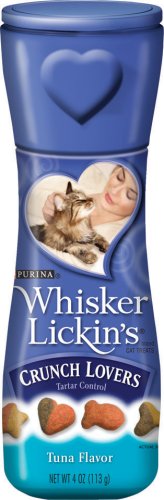 Whisker Lickins Crunch Lovers Cat Treats Tuna Flavor, 4-Ounce Canister (Pack of 10)