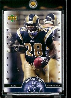 2005 Upper Deck Legends Marshall Faulk St Louis Rams Football Card #77 - Mint Condition - In Protective Display Case !!