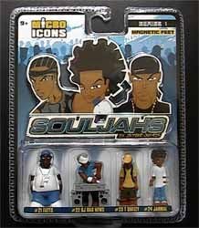 Souljahs Action Figures Blister Pack 2 (#21 Fatts, #22 DJ Bad News, #23 T Queezy and #24 Jahmal) - Micro Icons Series I
