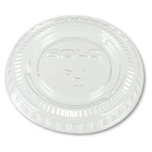 Solo PL1-0090 Clear Polystyrene Souffle Portion Cup Lid without Slot (Case of 50)