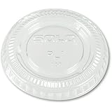 SOLO PL1-0090 Clear Polystyrene Souffl&eacute; Portion Cup Lid without Slot (50 Sleeves of 100 Per Case)