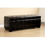 Dark Brown Leather Storage Bench By Wholesale Interiors