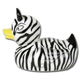 Zebra Devil Rubber Duckie Ducky Squeaky Bath Duck Bathroom Toy by Accoutrements