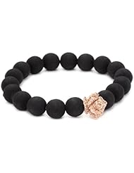 Borgioni Rose on Custom Lava Beaded Bracelet