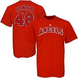 Majestic Los Angeles Angels of Anaheim #48 Torii Hunter Red Players T-shirt