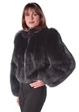 Black Fox Zippered Fur Jacket