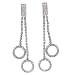 14K White Gold Diamond Circle Earrings