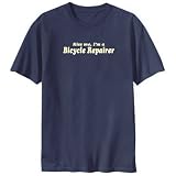 T-Shirt Navy Blue  Kiss Me, I Am Bicycle Repairer Occupations