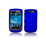 Blue Rubber Feel Snap-On Cover Hard Case Cell Phone Protector for Blackberry 9800 Torch