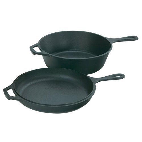 Pre-Seasoned Cast-Iron deep skillet fryer Dutch oven lid 3 qt Converts for fryin