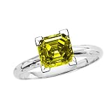 0.91 ct. Yellow - SI2 Asscher Cut Diamond Solitaire Ring