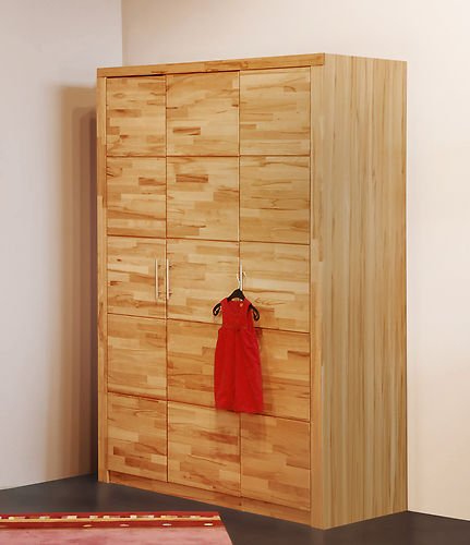 Schlafzimmer Schrank Kernbuche teil massiv Kleiderschrank Dielenschrank Stäbchen