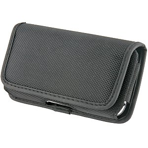 Canvas Horizontal Belt Clip Carrying Case #X2, Black for BlackBerry Torch 9850 9860, Casio GzOne Commando C771, HTC DROID Incredible 2 EVO 3D EVO 4G Inspire 4G Sensation 4G Status Thunderbolt Trophy, T-Mobile myTouch 4G Slide G2x, Huawei Impulse 4G U8800,