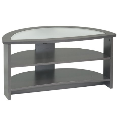 OSP Designs 42-Inch Half Moon TV Stand In Espresso Finish with Frosted Glass Top