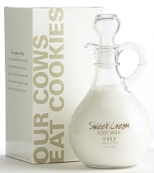Farmhouse Fresh 10 oz Sweet Cream Body Milk in decorative cruet bottle