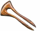Hand Crafted Carved Wooden Hair Fork Little Egypt Design Original Design, Coco Bolo