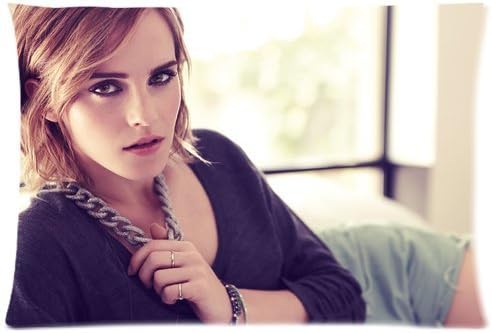 LarryToliver You deserve to have Elegant Sexy Female Star Emma Watson Throw Pillow Cover 20 X 30 inch Polyester Square Design