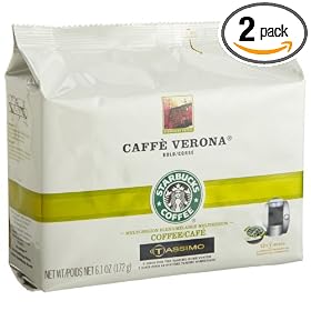 Starbucks Caffe Verona Coffee (Bold), 12-Count T-Discs for Tassimo Coffeemakers (Pack of 2)