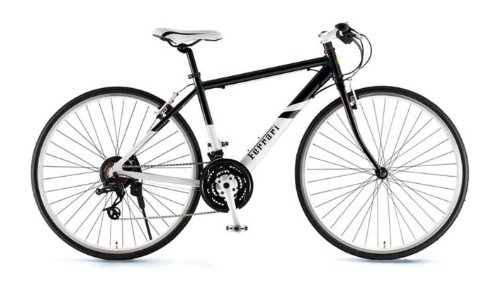 Ferrari(フェラーリ) アルミ製700Cスラム21段変速クロスバイク[Vブレーキ/サムシフト標準装備] ブラック Ferrari AL-CRB7021