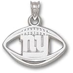 New York Giants Sterling Silver ''NY'' Pierced Football Pendant
