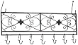 Old Dutch International Rustic Flat Pot Rack with Hooks