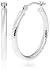 14k White Gold Diamond-Cut Hoop Earrings