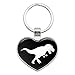 Dinosaur Tyrannosaurus Rex Black White Heart Love Metal Keychain Key Chain Ring